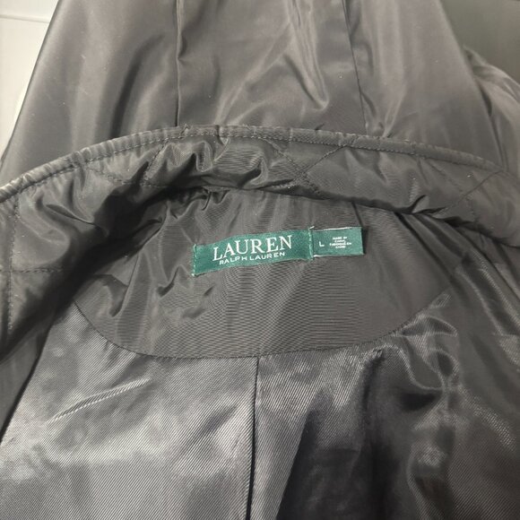 Lauren Ralph Lauren Quilted Black Hooded Coat (Size L) - Picture 7 of 10
